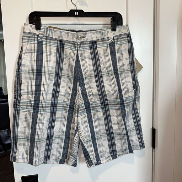 Paradise Collection Chino Shorts Men's 32 Multi-Plaid Flat Front Cotton NWT - Picture 1 of 9
